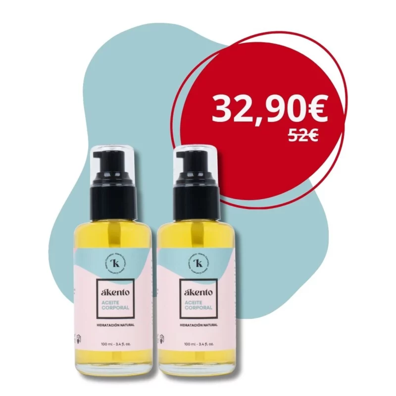 Aceite corporal Akento: pack de 2 unidades